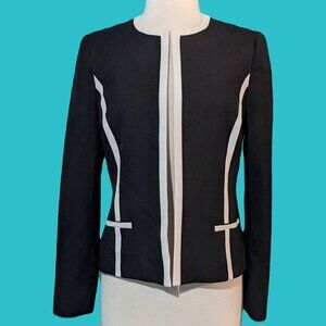 Black Label by Evan Picone Black and White Blazer Size 6 Preowned